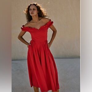 Red Off-Shoulder Dress
